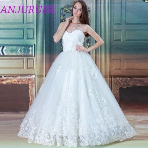 ANJURUISI Elegant Appliques Sweetheart A Line Wedding Dresses 2020 robe de mariage Beaded Bridal Dress 2019 Vestido De Novia