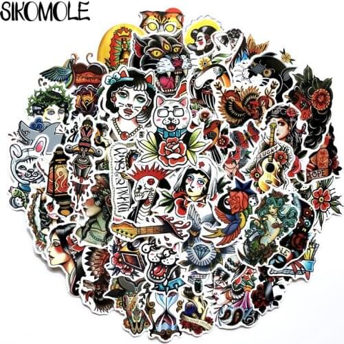 50Pcs Old-fashioned Vintage Girls Animal Stickers Norepeat for Pad Phone Case Laptop Car Skateboard Helmet Bicycle Suitcase F5