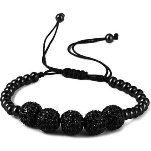10pcs Anil Arjandas Braiding Macrame Bracelets Brand Fashion Charm Bracelets Gold Micro Pave CZ beads Classic For Men Women