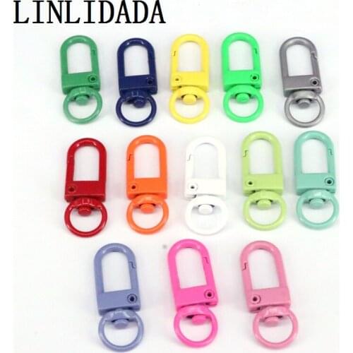10Pcs, Rainbow Enamel Metal Pendant Keychain Cute With Lobster Buckle Car Keyring Keychains DIY Jewelry Accessories