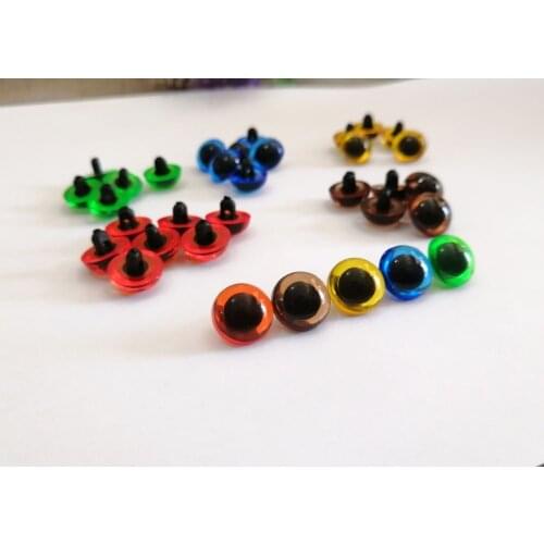 100pcs/lot 9mm/10.5mm/12mm/13.5/15mm red/green/blue/yellow/brown handscrew safety button toy eyes for diy doll findings