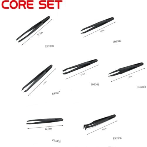 5PCS Anti-Static Plastic Tweezers Maintenance Tools Anti-Magnetic Tool Assortment Assorted Kit Set Plastic SMD E93301/2/3/5/6/7