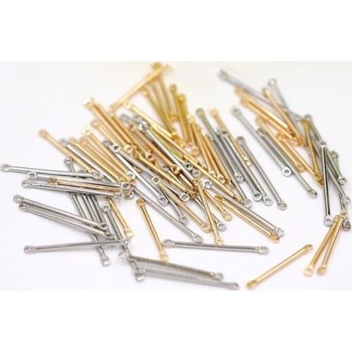 50pc/lot 15/20/25/30/35/40/45/50mm Double Cylinder Connector Metal Earrings Ear Clip Ear Hook DIY Ear Jewelry Findings