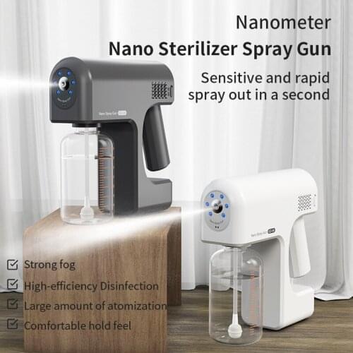 380ML Wireless Disinfection Sprayer Human Body Induction Nano Atomizer Timing Spray Portable USB Rechargeable Blue Light Guns