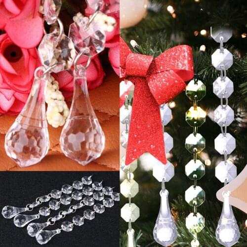 10/12pcs Crystal Hanging Beads Clear Acrylic Bead Garland Chandelier Hanging for Wedding Decoration Home Party Supplies
