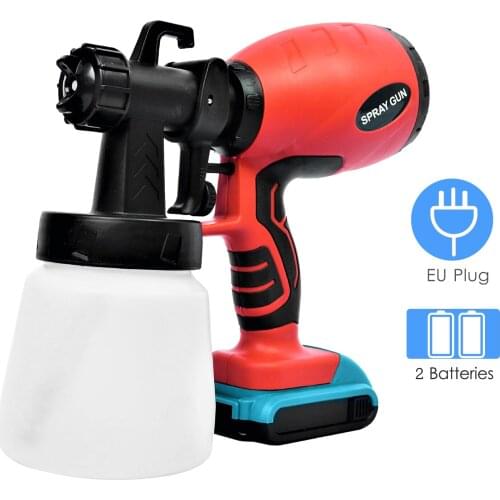 120W Electric Paint Sprayer Cordless Paint Sprayer 3 Spray Patterns with Flow Rate Control 800ml Paint Container 2.5mm Nozzle