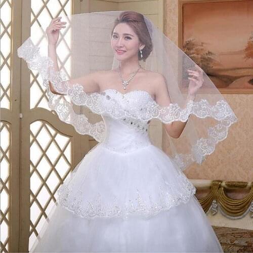 2019 High end White Ivory Veil Bride Veil Spring Summer Lace 150cm Accessories Exports abroad