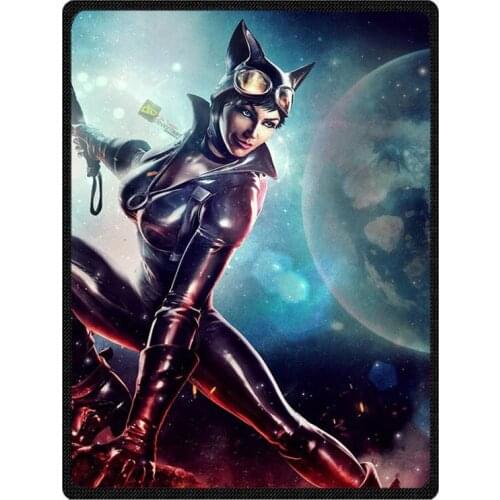 Custom Cat Woman Throws Flannel Blanket For Air/Sofa/Bedding Winter Warm Soft Bedsheet Home Textile