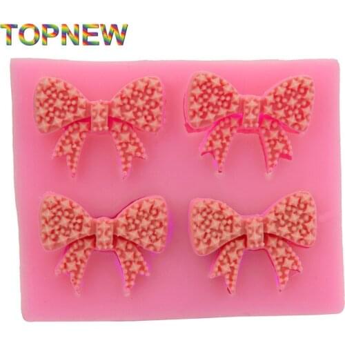 Good DIY Bowknot Cake Molds Lace Fondant Chocolate Silicone Mold Jelly Jello Sugar Candy Moulds Cake Tools Kitchen C1727