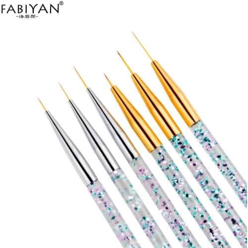 Nail Art Liner Brush Acrylic French Stripe Painting Line Drawing Dotting Pen Manicure Tools 3D Tips Set