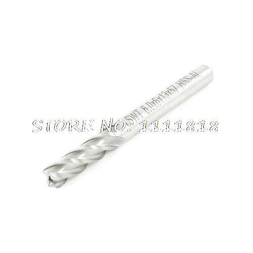 6mm x 6mm x 57mm 4 Flutes HSS Straight Shank End Mill Cutter
