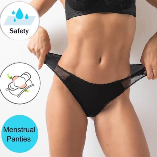 Menstrual Panties Sexy Lingerie Lace Underwear Women 4-Layer Period Panties Bragas Menstruales Absorbentes Culotte Menstruelle