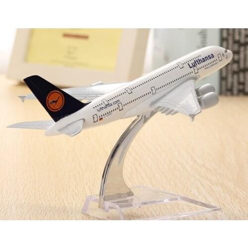 20CM A380 Lufthansa Airplane Aircraft Model 16cm Airline Aeroplan Diecast Model Collection Decor Gift Toys For Children