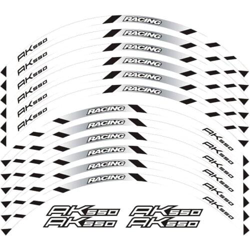 Motorcycle front and rear wheels Edge Outer Rim Sticker Reflective Stripe Wheel Decals For KYMCO AK550