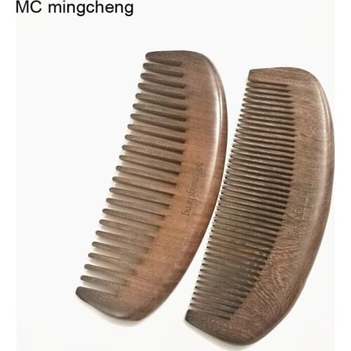 MC Mingcheng Natural Health Care Black Gold Sandalwood Hair Comb Wingceltis Ebony Beard Wood Comb Hair Brush Hairbrush Men Women