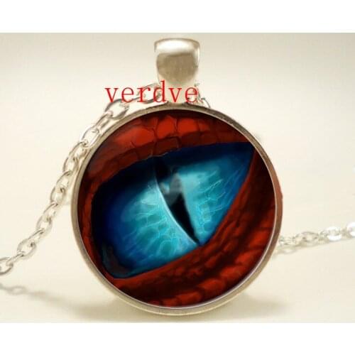 2017 New Trendy Dragon Eye Pendant Personality Eyes Jewelry Glass Dome Necklaces For Men Link Chains
