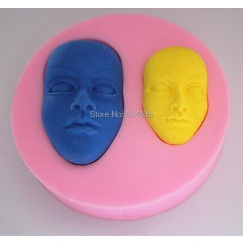 New Arrival Human Face Shaped 3d Silicone Cake Fondant Mold, Cake Decoration Tools, Soap, Candle Moulds FM114