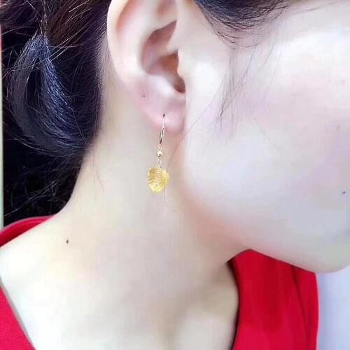 New Coming Natural and Real 100% Natural True Natural Citrine Earrings 18K Gold High Jewelry Citrine Earrings