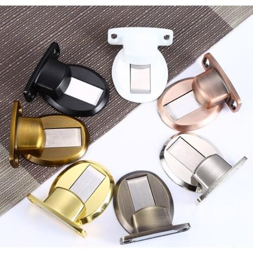 Strong Magnetic Door Stops Non-punch Hidden Door Stopper Holders Toilet Glass Nail-free Doorstop Door Stop Furniture Hardware