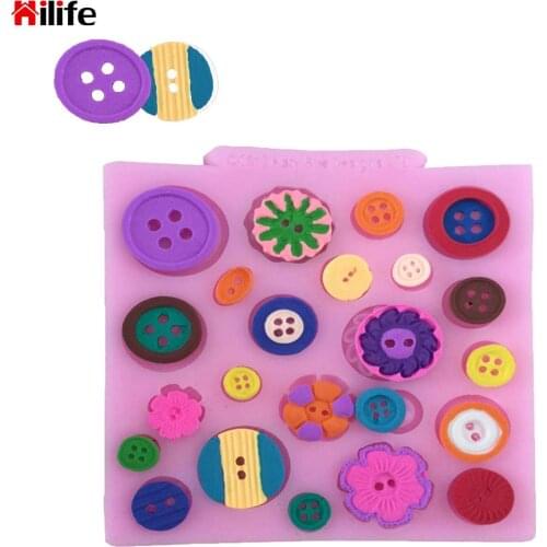DIY Button Shapes Silicone Mould Chocolate Cookie Ice Cake Baking Fondant Cake Candy Mold