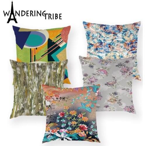 Shabby Chic Abstract Decorative Throw Pillow Covers Flower Ethnic Pillowcase Floral Custom Home Decor Cushion Cover Dakimakura