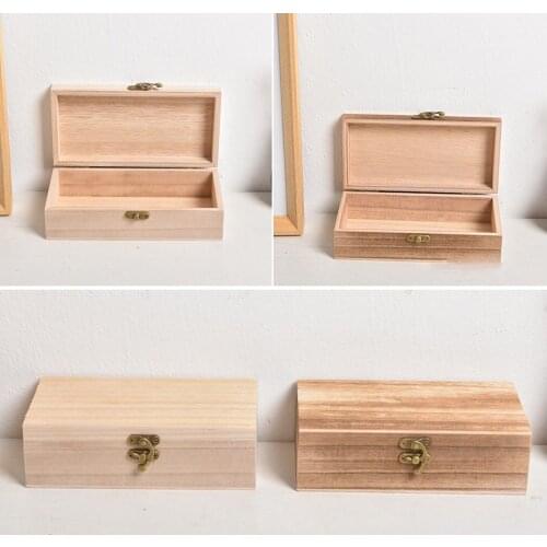 New Retro Jewelry Box Desktop Natural Wood Clamshell Storage Hand Decoration Wooden Box Postcard Storage Box Storage Decor