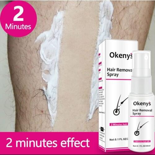 2 Minutes Effect Hair Remover And Growth Inhibitor Facial Removal Cream Spray 20ml Beard Face Legs Body Armpit Painless Hair Off