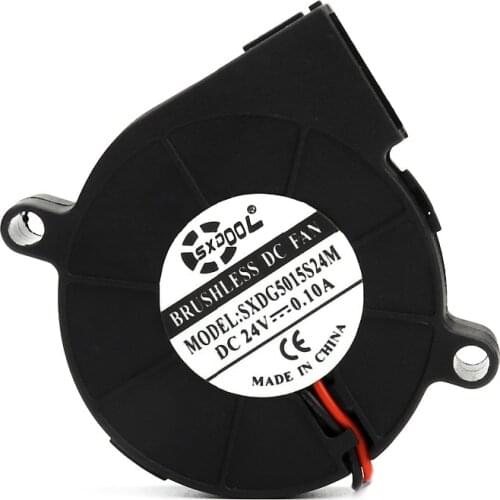 New 3D Printer Fan 5015 24V 0.10A Sleeve Bearing Brushless Fan centrifugal for Reprap i3 DC Cooling Fan Turbo fan 5015S