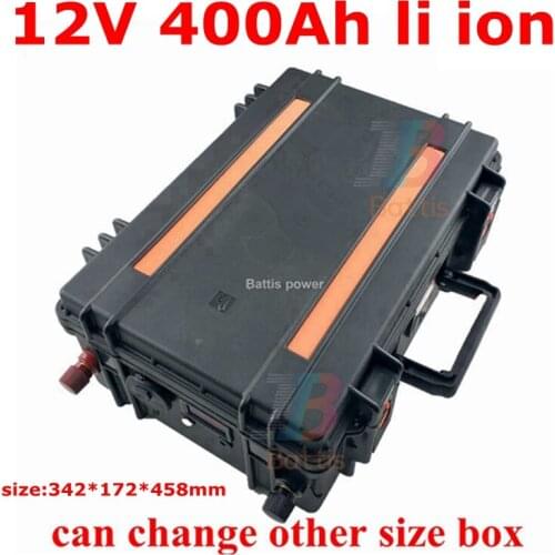 Waterproof 12V 400AH lithium ion battery 12v li ion with BMS for inverter caravan camping power supply light boat + 20A Charger