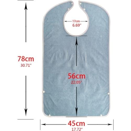 78x45cm Waterproof Adult Meal Eating Drinking Bib Elderly Aged Mealtime Aprons D5QA