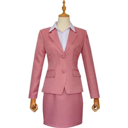Wotaku ni Koi wa Muzukashii Momose Narumi Women Business Suit Work Wear Coat Shirt Dress Uniform Outfit Anime Cosplay Costumes