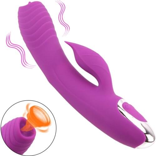 Sex Toys For Women Female Masturbation Tongue Licking Dildo AV Vibrator Nipple G Spot Clitoris Vagina Stimulate Double Motor