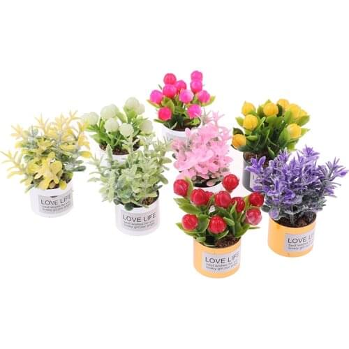 1Pc 1:12 Dollhouse Mini Iron Potted Plant Pot Lavender Plant Home Garden Decor Dollhouse Collection Kids' Toys