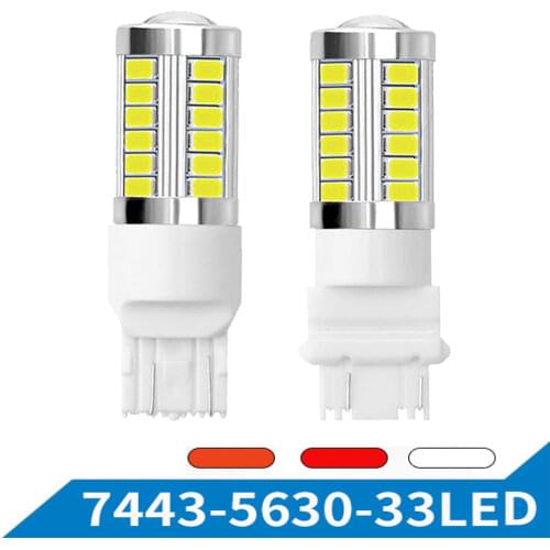 1PCS LED Car Brake Light 7443 3157 33SMD 5730 Tail Lamp Turn Signal Auto Rear Reverse Bulb R5W Parking Lights Day Lights DC 12V