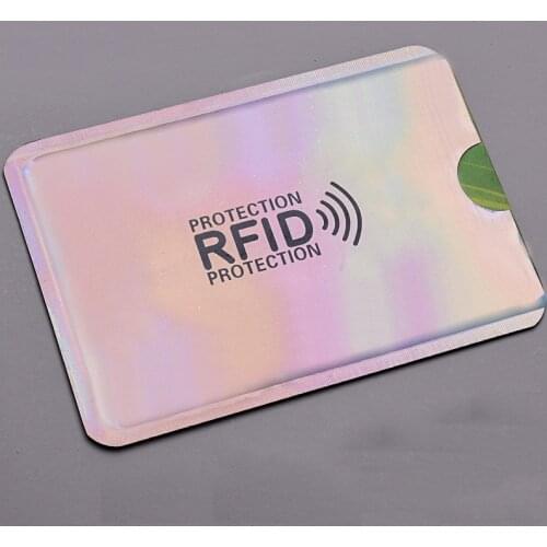 100pcs Anti Rfid Card Holder NFC Blocking Reader Lock Id Bank Card Holder Case Protection Metal Credit Card Case Aluminium