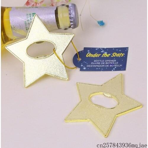 100pcs Gold Star Beer Bottle Opener Star Wine Openers Metal wedding Favors and Gifts Married Mens Gift