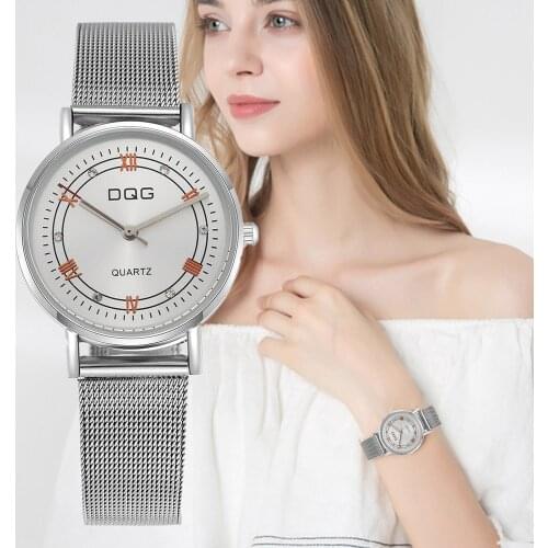 2021 Sliver Watches Women Top Brand Luxury Fashion Metal Mesh Strap Ladies Wristwatch Quartz Woman Clock Silver Female Watch