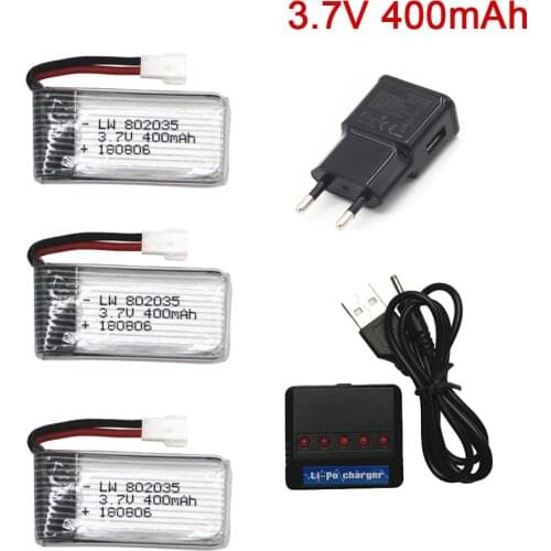 3.7V 400mah Battery and (5 in 1) Charger For SYMA X15 X5A-1 X15C X15W H31 X4 H107 KY101 E33C E33 U816A V252 H6C RC Spare Parts