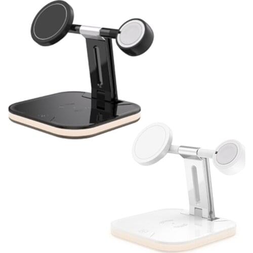 3In1 Foldable Magnetic Wireless Charger for iPhone 12 Pro Max Mini 15W Fast Charging Station for Apple Watch