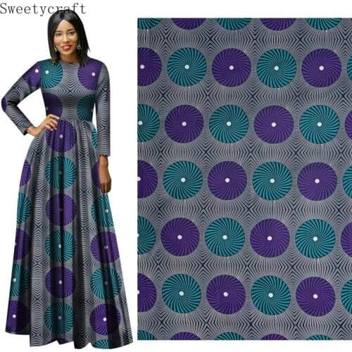 3Yard Ankara African Real Wax Polyster Fabric Circle Prints Holland Pagne Tissue Fabric For Party Dress Making Diy Sewing Crafts