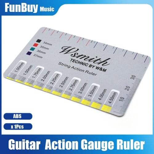 ABS Guitar String Action Gauge Ruler String Pitch Ruler Card Luthier Tool for String Instruments