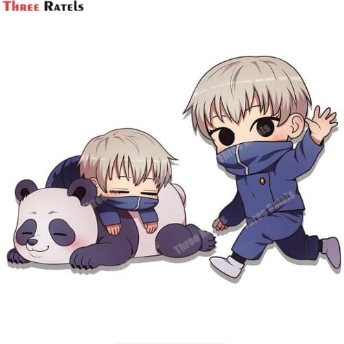 Three Ratels A966 Car Stickers Waterproof Decals For Jujutsu Kaisen - Inumaki And Panda Vinyl Bumper JDM ATV VAN Sticker
