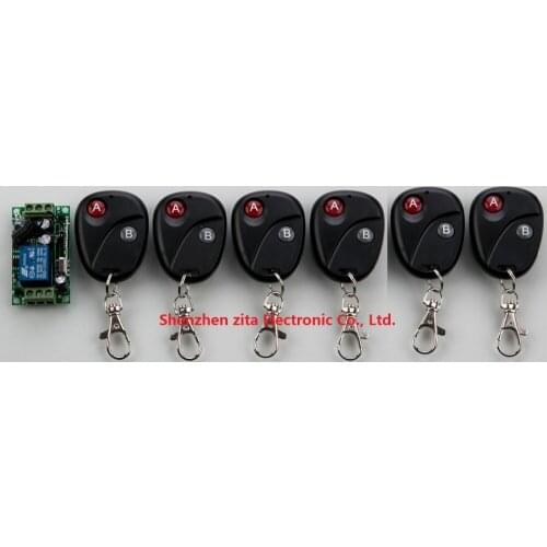 RF Wireless Remote Control Switch System electric garage door /window Control DC12V 1CH 6 transmitter &1 receiver