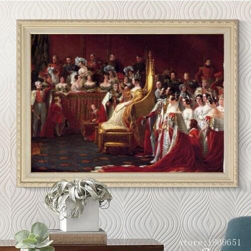 No frame classical palace people ceremony canvas printings oil painting printed on cotton home wall art decoration picture