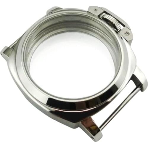 Watch Case for ETA 6497 6498 Movement 44mm Polished Stainless Steel Watch Shell for ST3600 ST3620 Movement Accessories