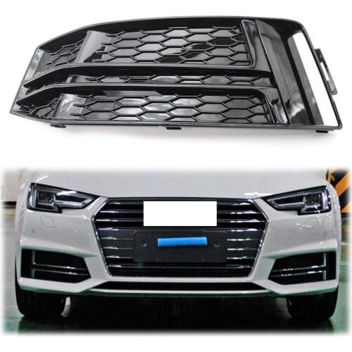 ABS Plastic Black Front Bumper Lower Grille Grill Fog lamp Frame Left Side Car Accessorie Fit for AUDI S4 A4 S-Line B9 2017 2018