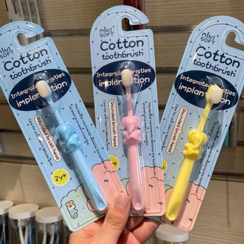 Childrens Ten Thousand Root Toothbrush Single Pack 2-10 Year Old Cartoon Elephant Baby Soft Bristles Toothbrush