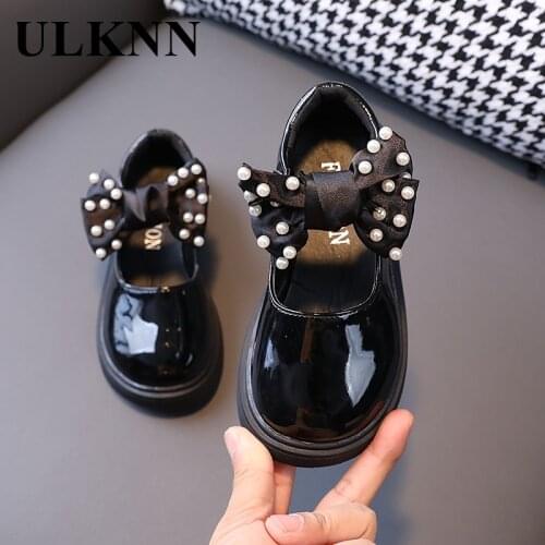 Kids Oxfords Shallow Leather Shoe Girls Black Leather Shoes Children Show Student Single School Shoes Size 26-36 #XD1