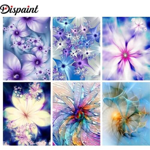 Dispaint Diy Full Square Round Drill 5D Diamond Painting Cross Stitch Diamond Embroidery "Flower landscape" Home Decor Gift