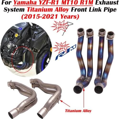 For Yamaha YZF-R1 MT10 R1M 2015 16 17 18 19 20 21 Motorcycle Exhaust Escape Modifed System Titanium Alloy Tube Front Link pipe